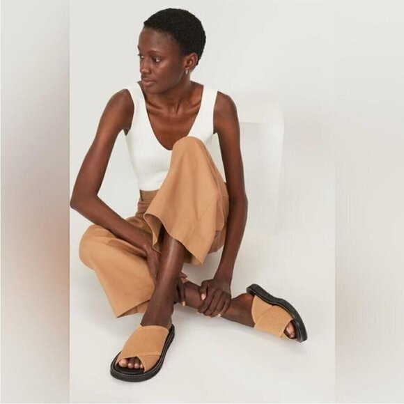 Everlane The ReKnit City Flatform Sandal Size 11 Tan Black - Picture 11 of 11